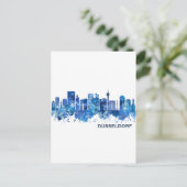 Cartes Pour Fêtes Annuelles Dusseldorf Allemagne Skyline Blue (Debout devant)