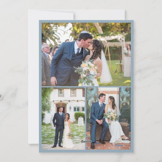 Cartes Pour Fêtes Annuelles Dusty Blue Bow Joyeuses Vacances Rustique Juste Ma (Dos)