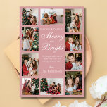 Cartes Pour Fêtes Annuelles Dusty Pink Chic 10 Photo Collage Classy Noël<br><div class="desc">Dusty Pink Chic 10 Photo Collage Classy Merry & Bright Christmas Holiday Card - Que vos jours soient Joyeux et lumineux. Avec une typographie stylisée de calligraphie et un élégant lettrage de bloc chic. Customisez en ajoutant 10 photos.</div>