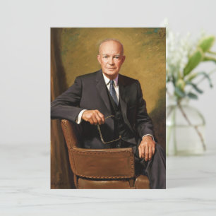Cartes Pour Fêtes Annuelles Dwight Eisenhower Président Portrait de la Maison 