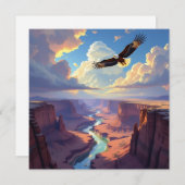 Cartes Pour Fêtes Annuelles Eagle Themed Keeping in Touch (Devant / Derrière)