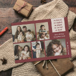 Cartes Pour Fêtes Annuelles Earthy 5 Photo Collage Année d'examen Vin de Noël<br><div class="desc">Envoyez des salutations de vacances de style moderne avec ces cinq cartes photos de collage photo! Ils présentent un texte joyeux, centré sur les positifs, même si la vie peut parfois être difficile. Le texte principal dit, "nous avons dansé, nous avons ri, joué, nous avons appris, nous avons aimé", mais...</div>