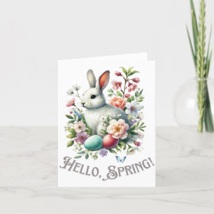 Cartes Pour Fêtes Annuelles Easter Aquarelle Lapin & Oeufs