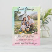 Cartes Pour Fêtes Annuelles Easter Blessings  Personalized Photo Template (Debout devant)