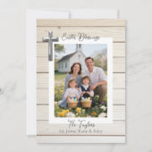 Cartes Pour Fêtes Annuelles Easter Blessings Rustic Wood Personalized Photo (Devant)