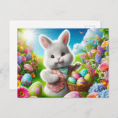 Cartes Pour Fêtes Annuelles Easter Bunny (Devant / Derrière)