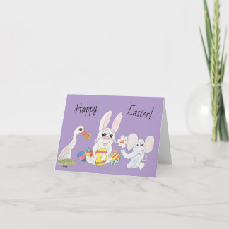 Cartes Pour Fêtes Annuelles Easter Bunny and Friends