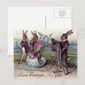 Cartes Pour Fêtes Annuelles Easter Bunny Couple Camera Eglise (Devant / Derrière)