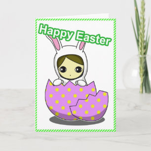 Cartes Pour Fêtes Annuelles Easter Bunny Girl