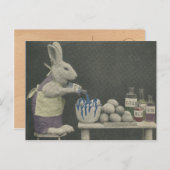 Cartes Pour Fêtes Annuelles Easter Bunny mourant oeufs (Devant / Derrière)