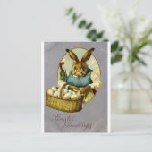 Cartes Pour Fêtes Annuelles Easter Bunny Vintage (Debout devant)