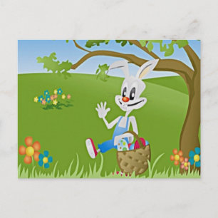 Cartes Pour Fêtes Annuelles Easter Bunny with Eggs
