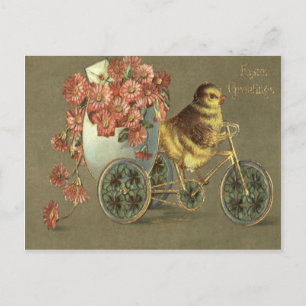 Cartes Pour Fêtes Annuelles Easter Chick Egg Chrysanthemum Bike Love Letter