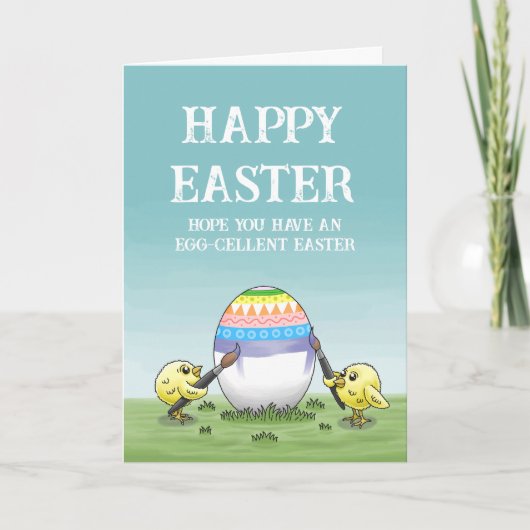 Cartes Pour Fêtes Annuelles Easter chicks egg-cellent Easter (Devant)