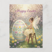Cartes Pour Fêtes Annuelles Easter Fairy Painting Egg Spring (Devant)