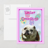 Cartes Pour Fêtes Annuelles Easter Greetings Bulldog postcard (Devant / Derrière)