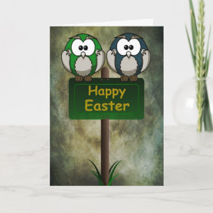 Cartes Pour Fêtes Annuelles Easter Owls Card