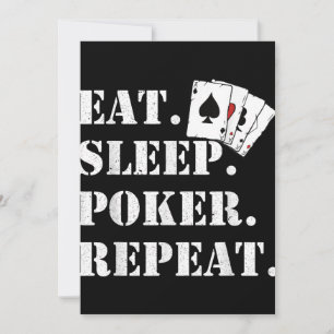 Cartes Pour Fêtes Annuelles Eat Sleep Poker Répéter Casino Dire Poker