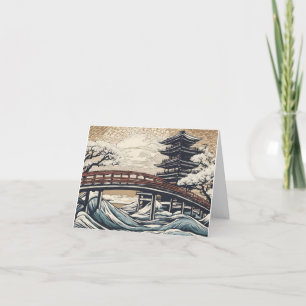 Cartes Pour Fêtes Annuelles Eau sauvage avec pont