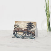 Cartes Pour Fêtes Annuelles Eau sauvage avec pont (Devant)