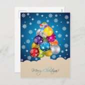 Cartes Pour Fêtes Annuelles Éblouissante chute de neige sur la balle de Noël m (Devant / Derrière)