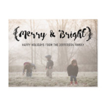 Ebony Elegant Sketted Merry & Bright Photo
