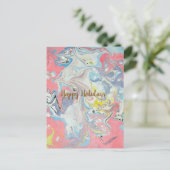 Cartes Pour Fêtes Annuelles Ebru Art Pastel Abstract (Debout devant)