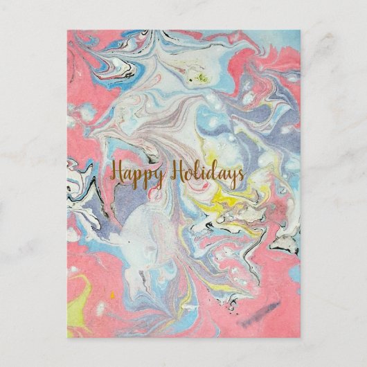 Cartes Pour Fêtes Annuelles Ebru Art Pastel Abstract (Devant)
