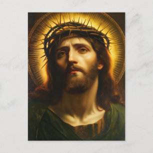 Cartes Pour Fêtes Annuelles Ecce Homo Jésus-Christ avec la Couronne d'Épines