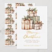 Cartes Pour Fêtes Annuelles Échange cadeau de Noël Eléphant blanc (Devant / Derrière)