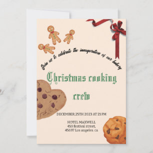 Cartes Pour Fêtes Annuelles Échange de biscuits de Noël équipe de cuisson roug