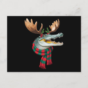 Cartes Pour Fêtes Annuelles Écharpe de cerf de Noël crocodile Fêtes