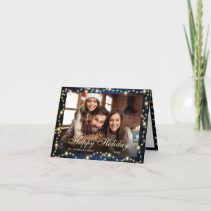 Cartes Pour Fêtes Annuelles Éclairage de Noël rustique PHOTO Salutation