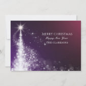 Cartes Pour Fêtes Annuelles Éclairage de Noël violet (Devant)