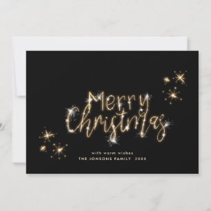 Cartes Pour Fêtes Annuelles Éclairage minimaliste en or Noir Noël