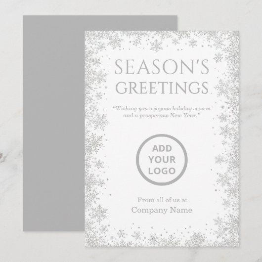 Cartes Pour Fêtes Annuelles Éclat Blanc d'Hiver (Devant / Derrière)