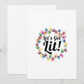 Cartes Pour Fêtes Annuelles Éclatons-nous ! – Conception de lumières de Noël f (Devant / Derrière)