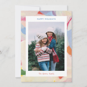 Cartes Pour Fêtes Annuelles Éclats de couleurs de vacances peintes