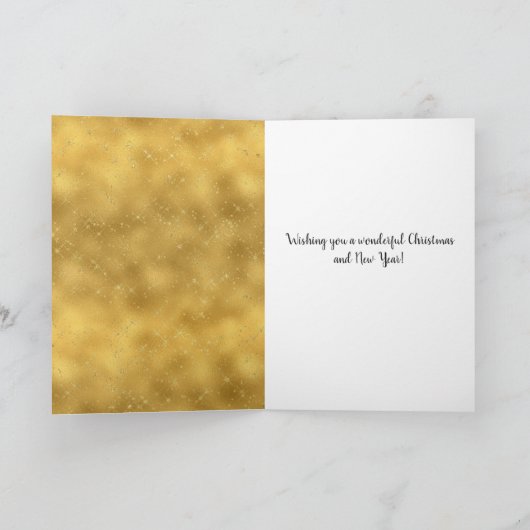 Cartes Pour Fêtes Annuelles Éclats en or Glam (Intérieur)