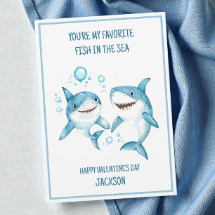 Cartes Pour Fêtes Annuelles École de requins pour enfants Salle de classe Joye