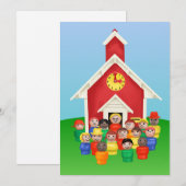 Cartes Pour Fêtes Annuelles École Little People (Devant / Derrière)