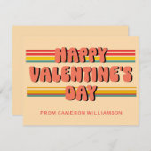 Cartes Pour Fêtes Annuelles École Rétro Groovy Saint-Valentin Personnalisée (Devant / Derrière)