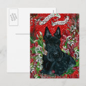 Cartes Pour Fêtes Annuelles Écossais Terrier Xmas (Devant / Derrière)