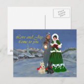Cartes Pour Fêtes Annuelles Écossais Terriers Carols de Noël (Devant / Derrière)