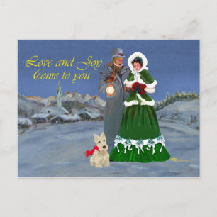 Cartes Pour Fêtes Annuelles Écossais Terriers Carols de Noël
