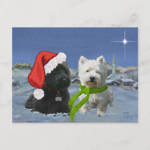Cartes Pour Fêtes Annuelles Ecosse et Westie Christmas Star