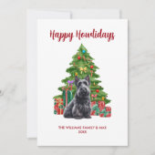 Cartes Pour Fêtes Annuelles Ecosse Terrier Chien famille Noël (Devant)