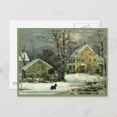 Cartes Pour Fêtes Annuelles Ecosse Terrier Hiver à l'ancienne mode (Devant / Derrière)