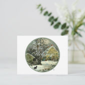 Cartes Pour Fêtes Annuelles Ecosse Terrier Hiver à l'ancienne mode (Debout devant)