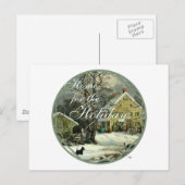 Cartes Pour Fêtes Annuelles Ecosse Terrier Hiver à l'ancienne mode (Devant / Derrière)